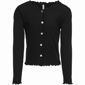 Reinforced Seams Flexible Shoulder Panels kids ONLY Black Laila Button Blouse