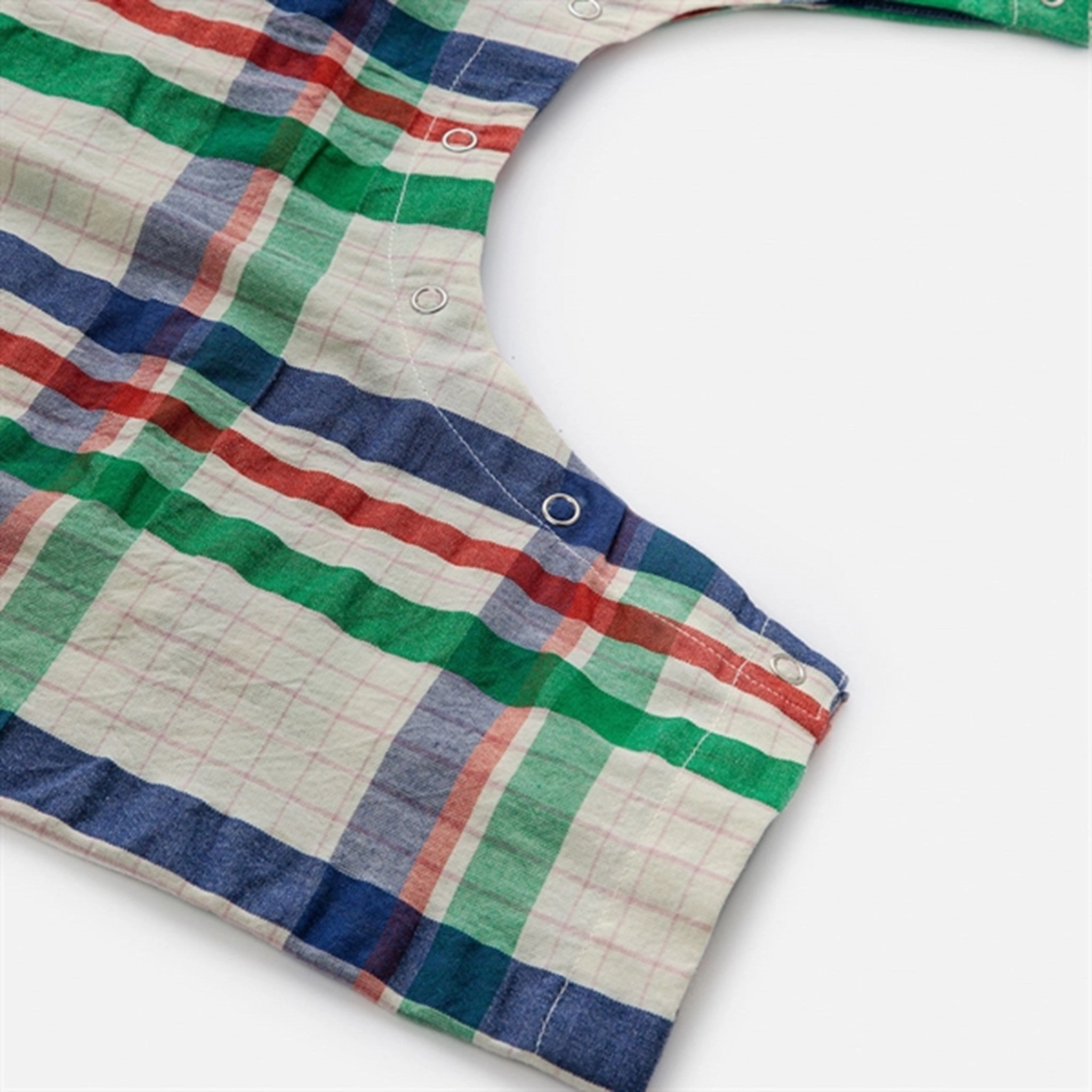 Sharp Retro Bobo Choses Baby Madras Checks Woven Overall Short Sleeve Multicolor