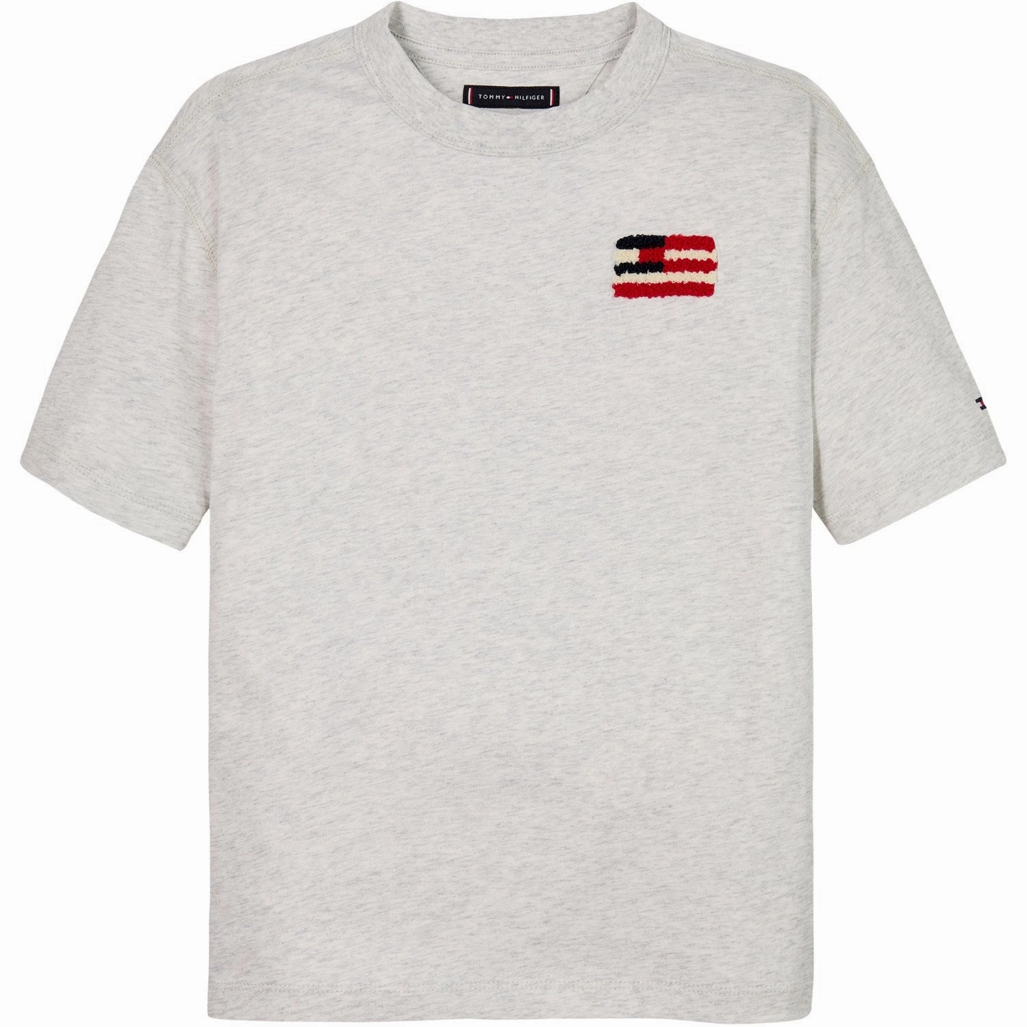 Tommy Hilfiger Snow White Heather Flag Terry Emb T-Shirt High-End Quality