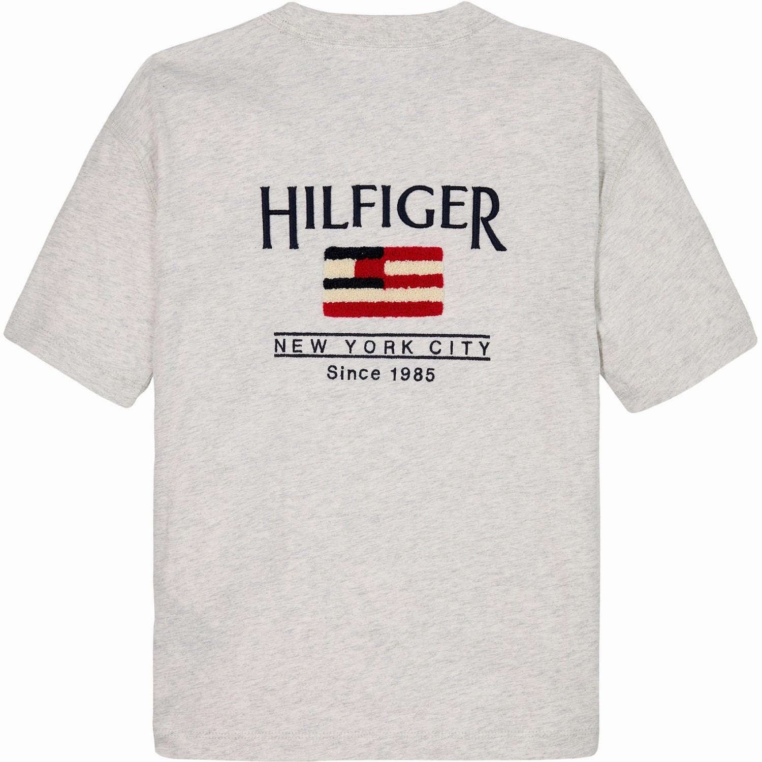 Tommy Hilfiger Snow White Heather Flag Terry Emb T-Shirt Fresh Style Trend Chic Fit