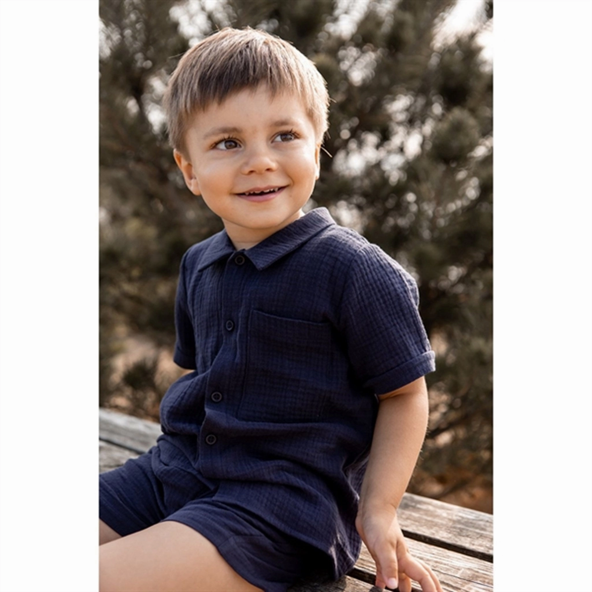 Petite Option Lightweight Material Fliink Navy Elmo Shirt