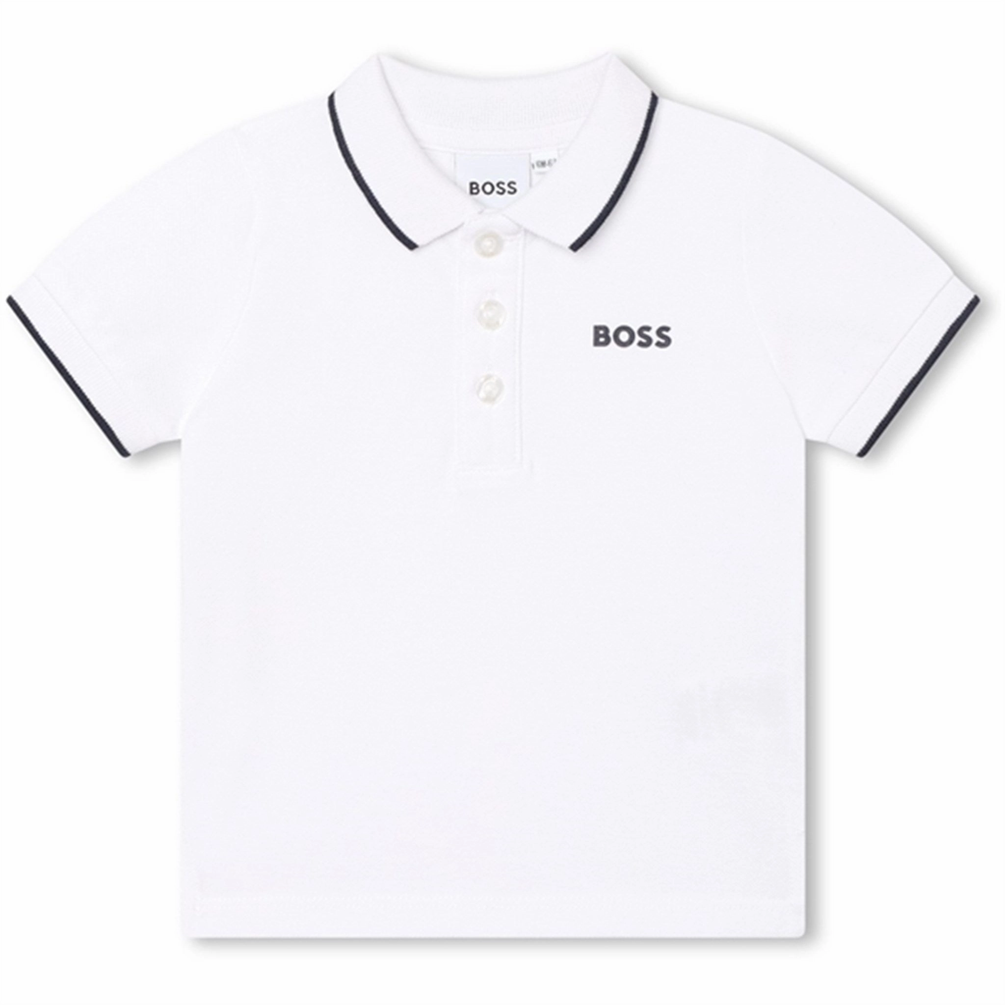 Ventilated Side Panels Hugo Boss Baby Short Sleeve Polo White