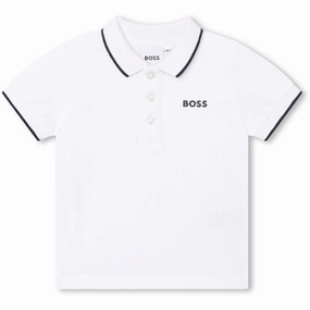 Hugo Boss Baby Short Sleeve Polo White Performance Polo Business casual