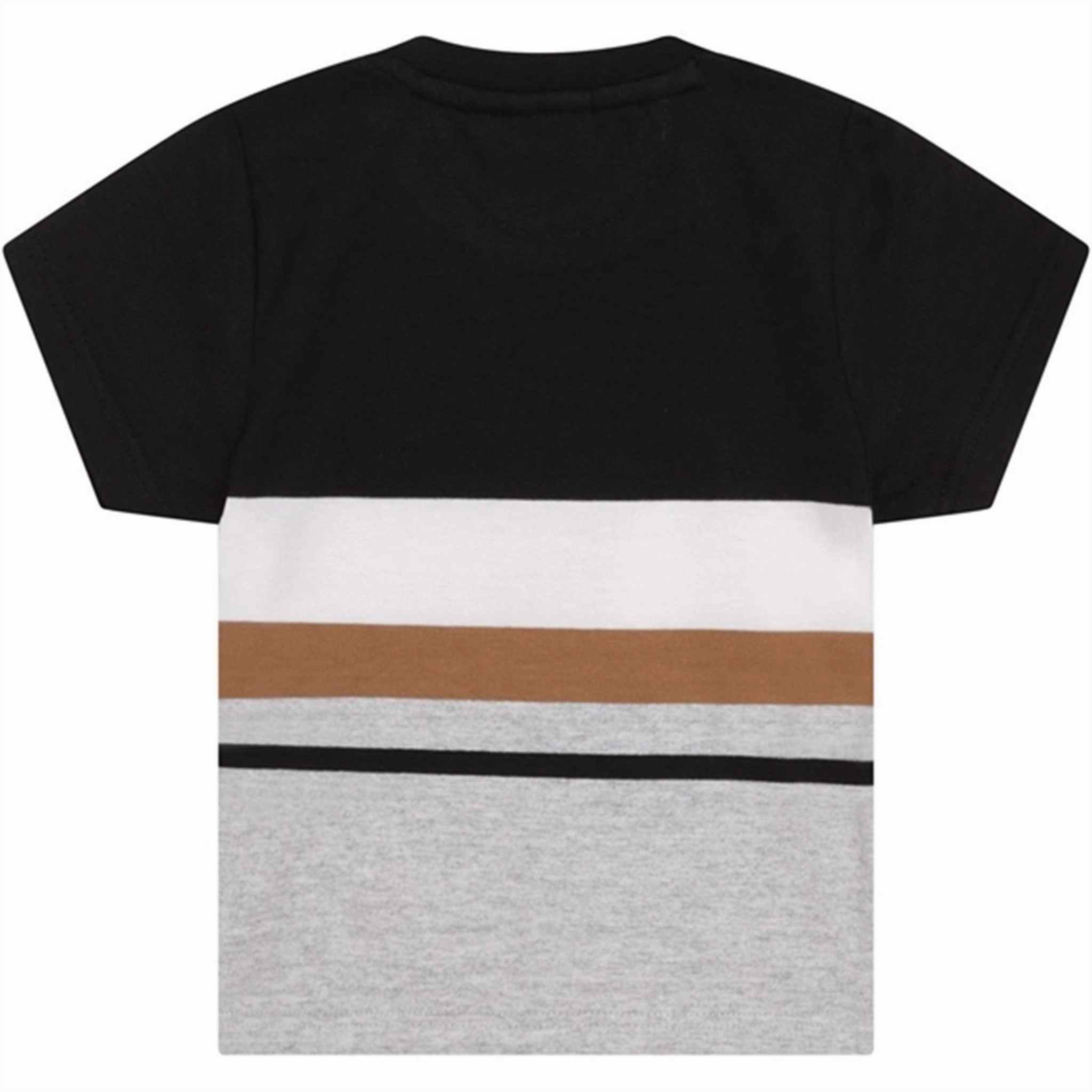 Durable Knit Structure Cross Grain Knit Hugo Boss Baby T-shirt Black