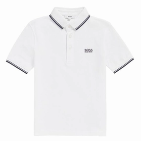 Hugo Boss Boy Short Sleeve Polo White Smart Office