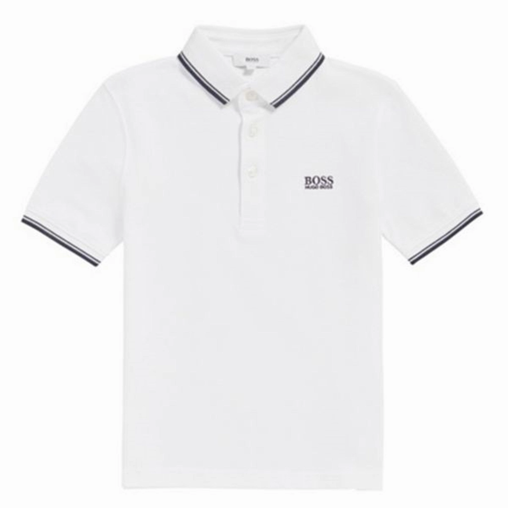 Hugo Boss Boy Short Sleeve Polo White Smart Office