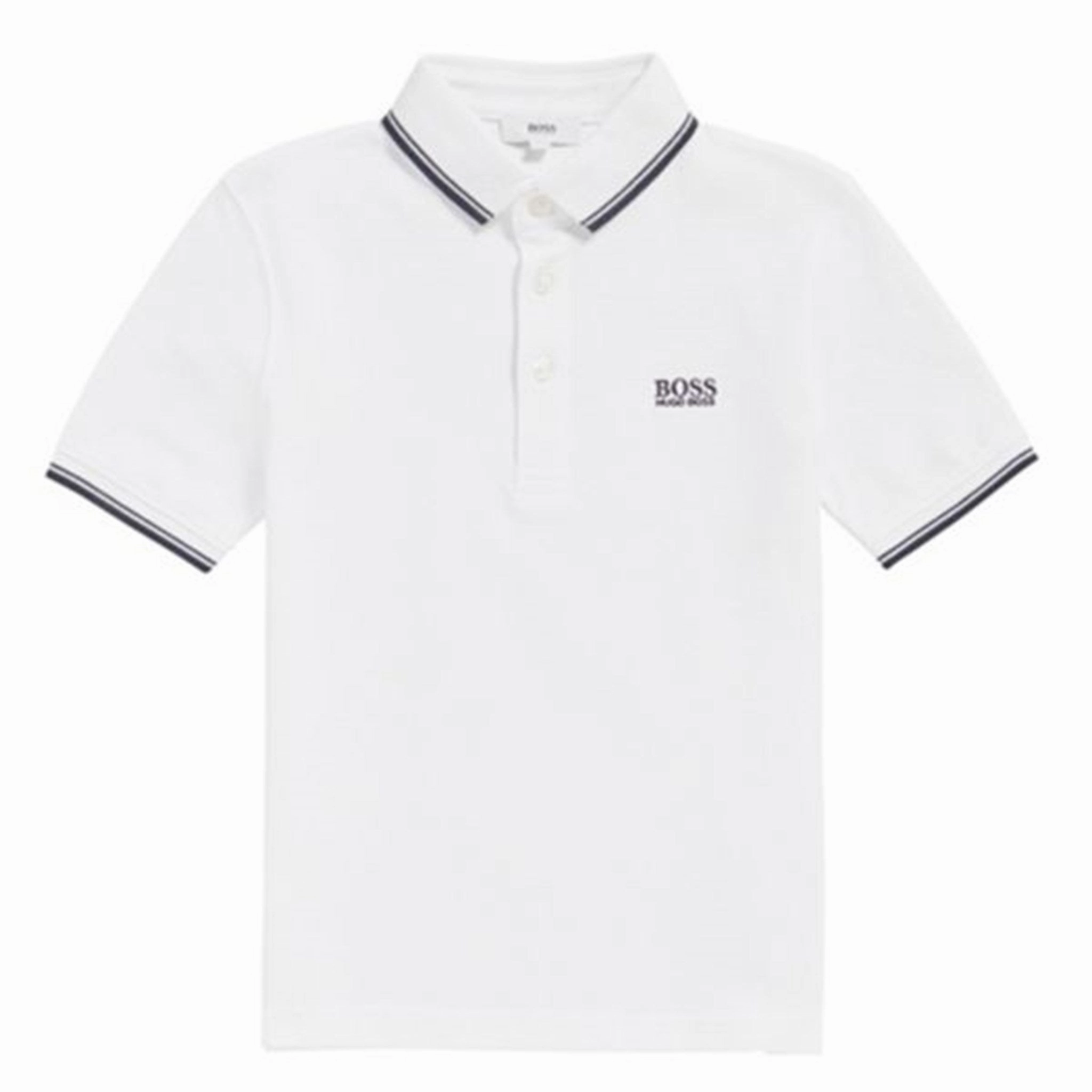 Hugo Boss Boy Short Sleeve Polo White Tailored Comfort