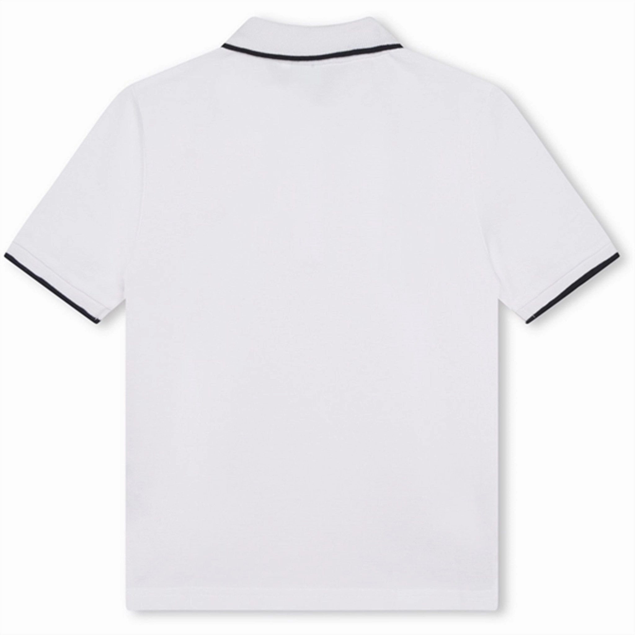 Hugo Boss Short Sleeve Polo White Tagless Collar TwoTone Fabric Blend