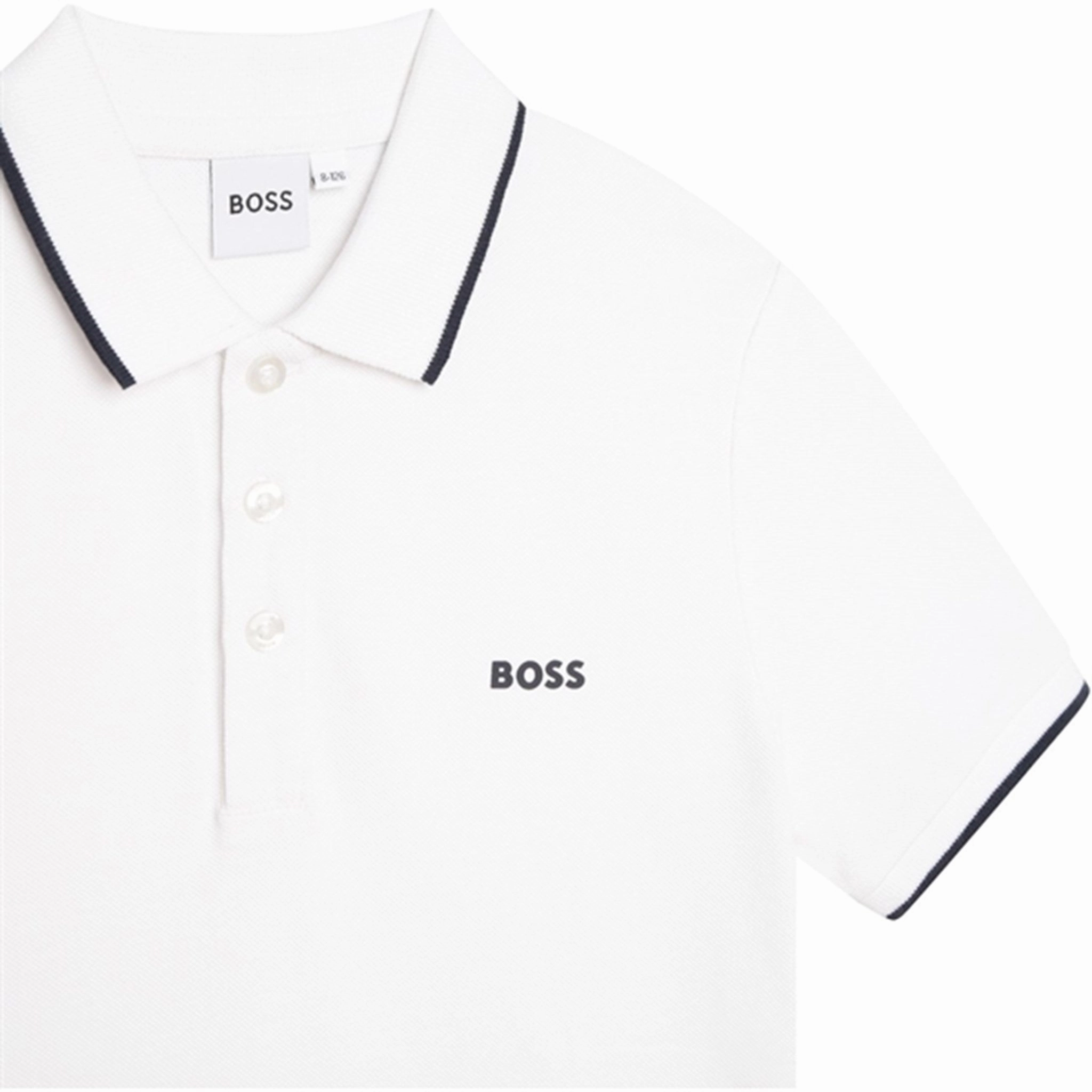 Minimalist Style Hugo Boss Short Sleeve Polo White