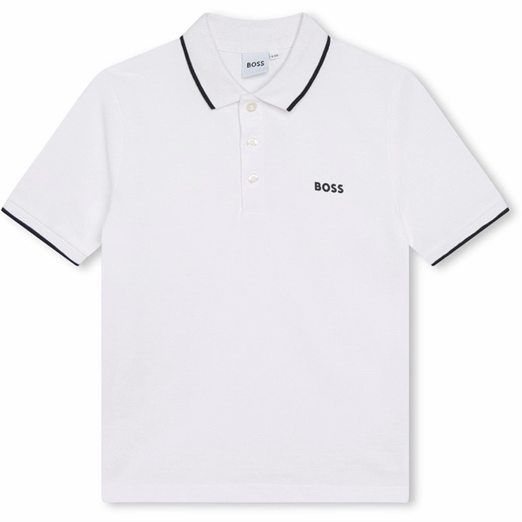 Subtle ToneOnTone Stitching Hugo Boss Short Sleeve Polo White