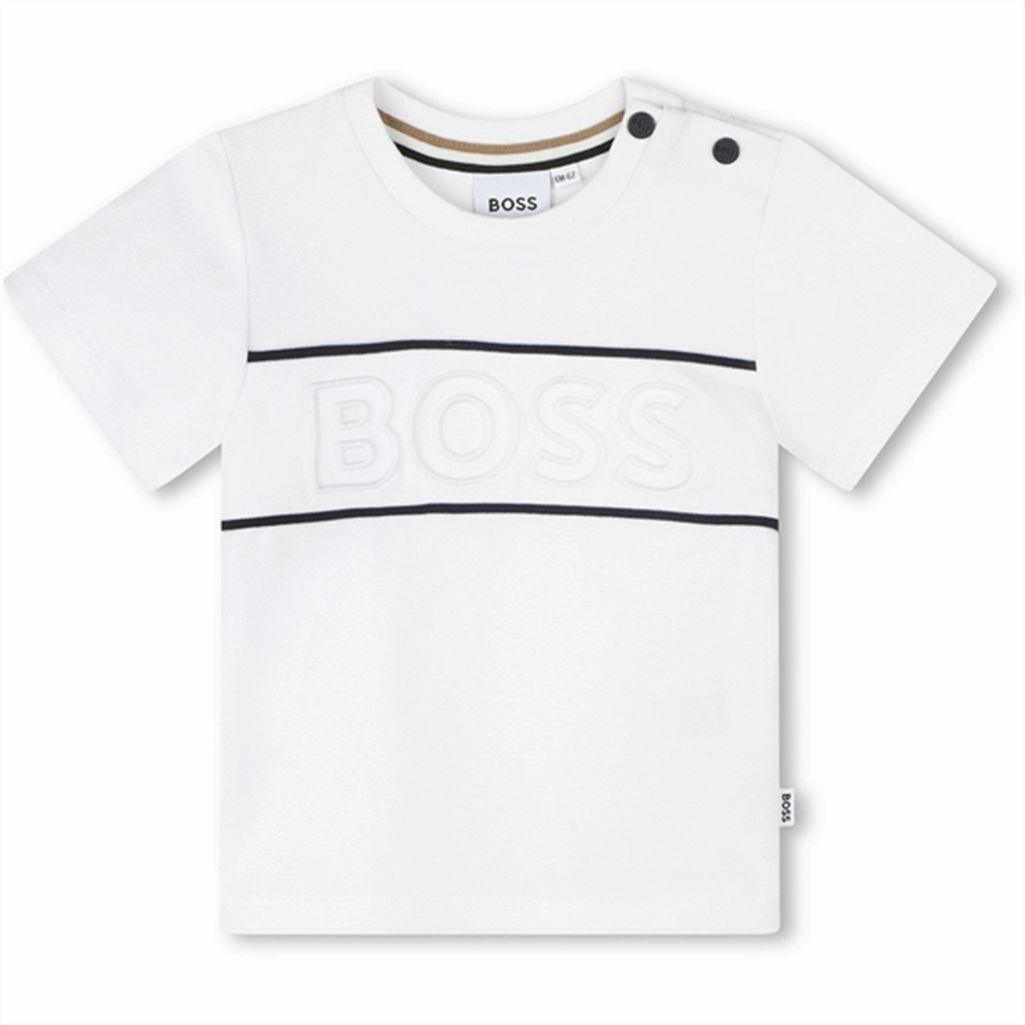 Cross Grain Knit Perfect Fit Hugo Boss White T-shirt
