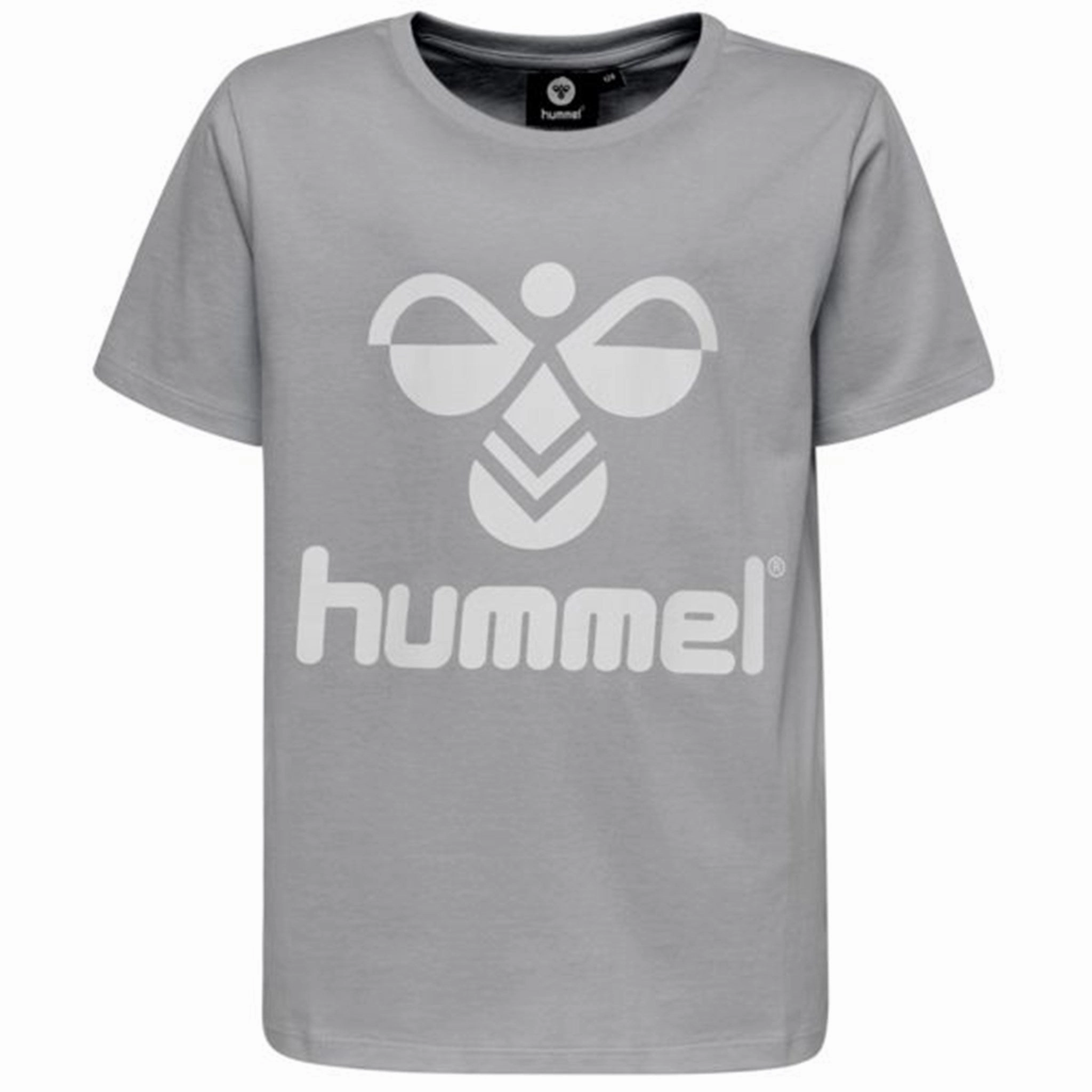 Hummel Grey Melange Tres S/S T-Shirt Layering Fashion Vintage Wash Effect