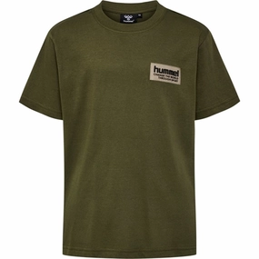 Hummel Olive Night Dare T-Shirt Linen blend Effortless Fashion