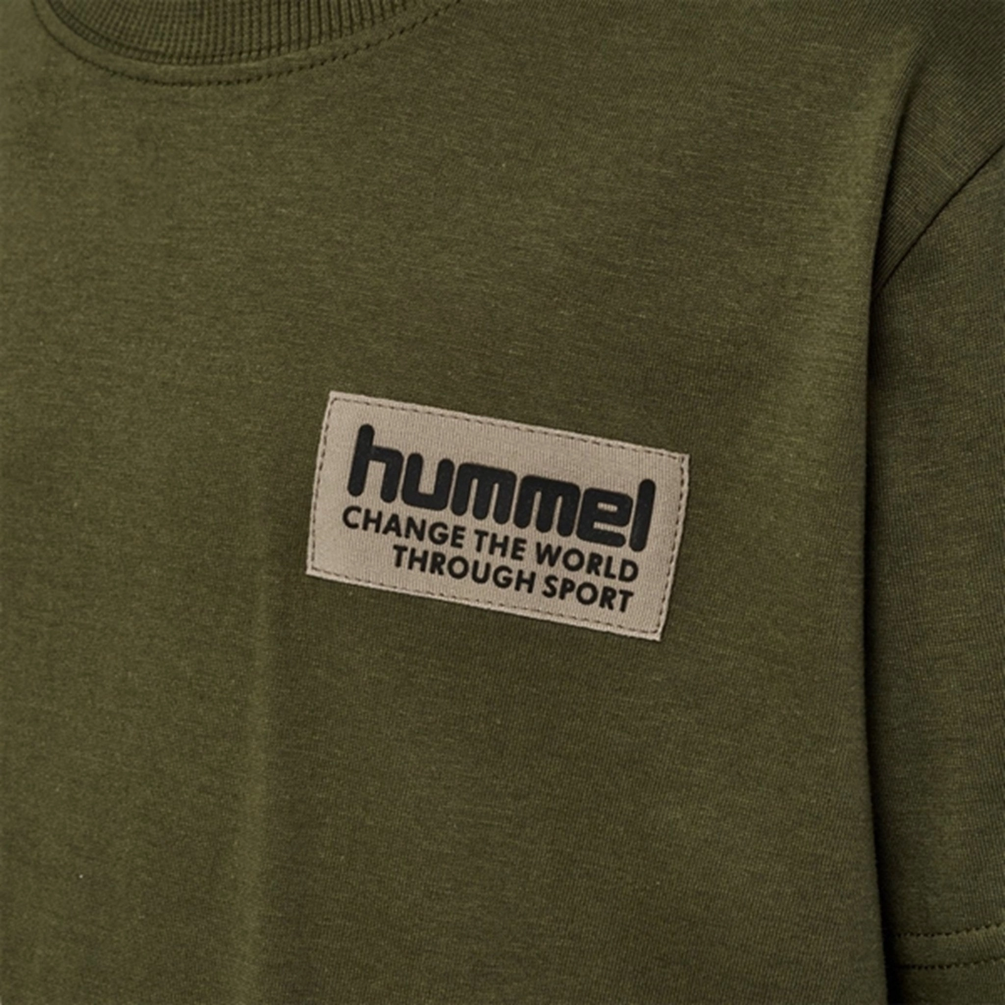 Non Irritating Tags Low Impact Processing Hummel Olive Night Dare T-Shirt
