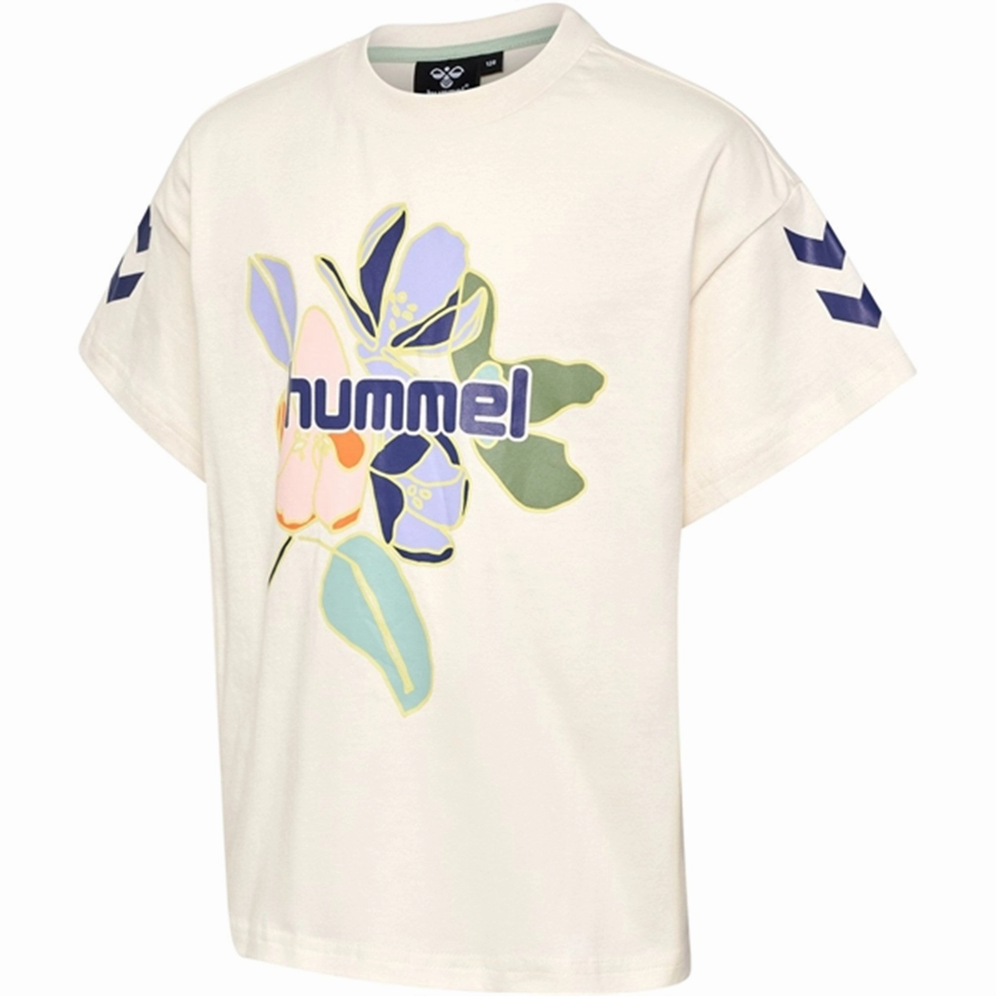 Hummel Whitecap Gray Art Boxy T-Shirt Outdoor Light Ribbed Neckline