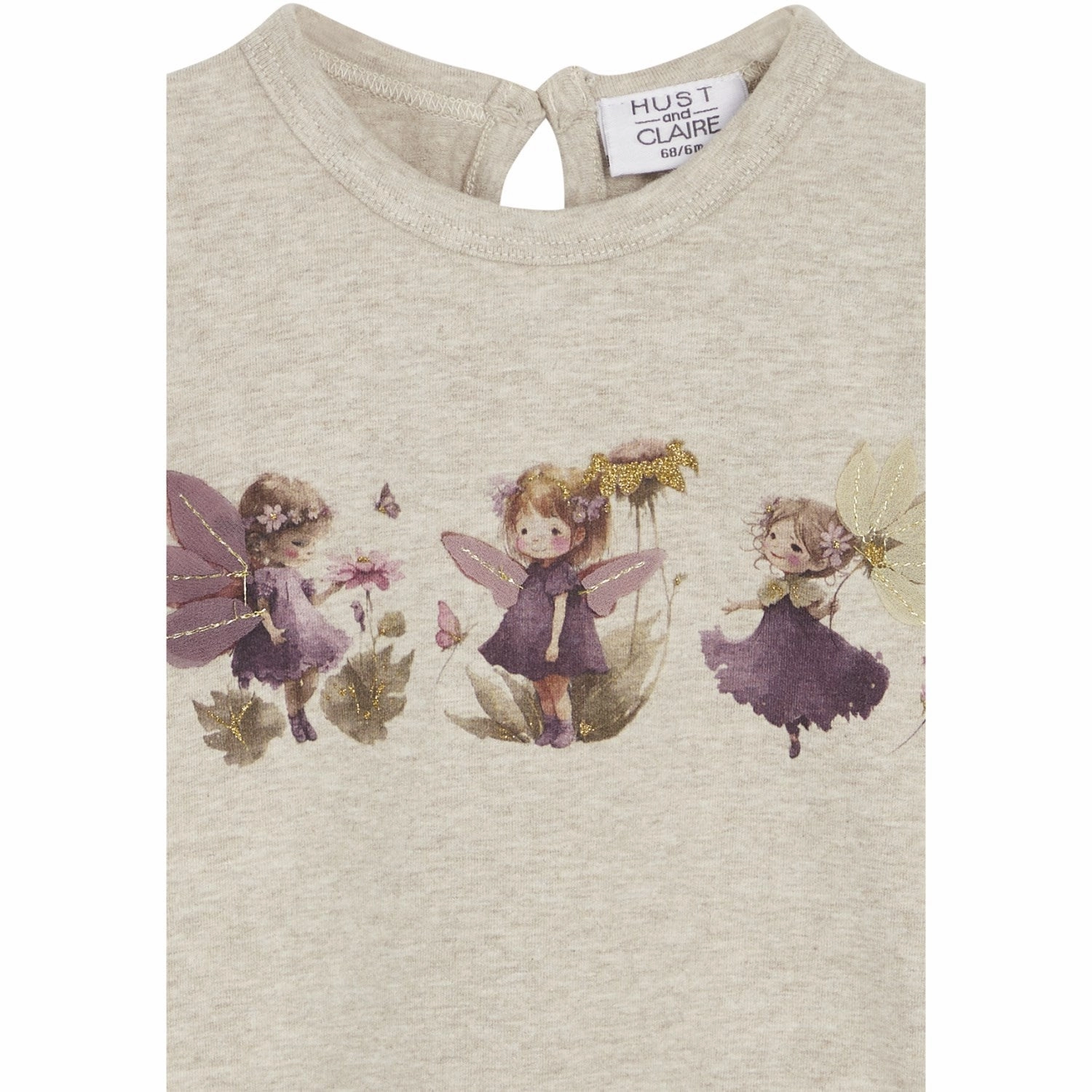 Hust & Claire Beige Melange Alma Blouse Local Favorite