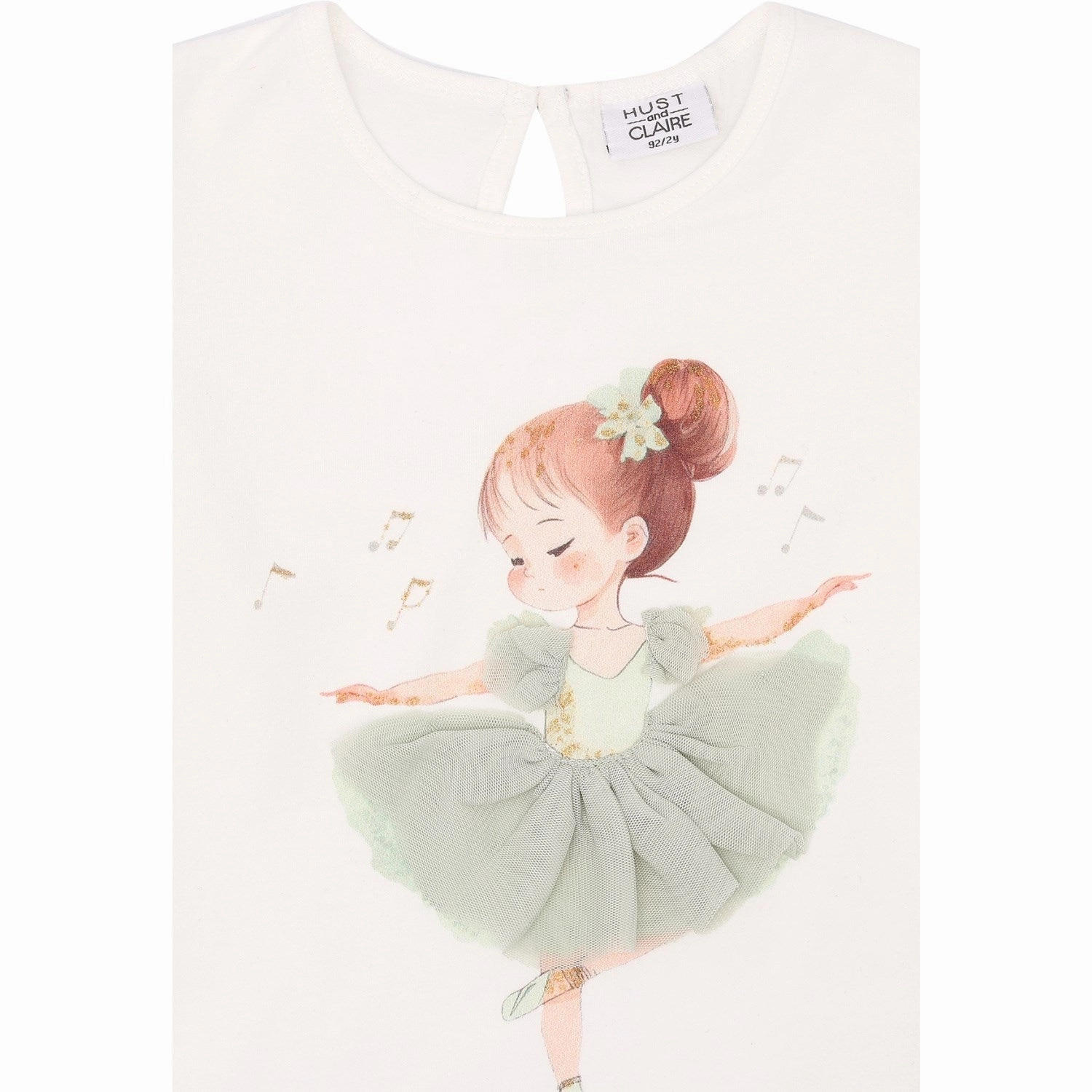 Hust & Claire Ivory Alma Blouse Raw edge Graphic Art