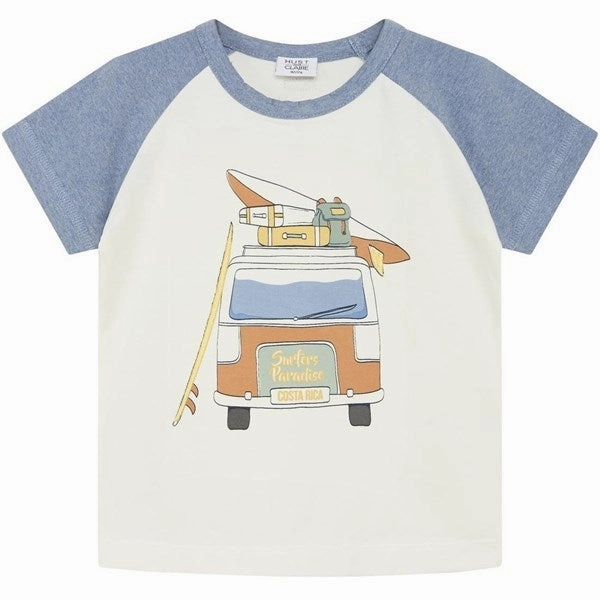 Hust & Claire Mini Blue Fog Melange Ancher T-shirt EthicalProduction