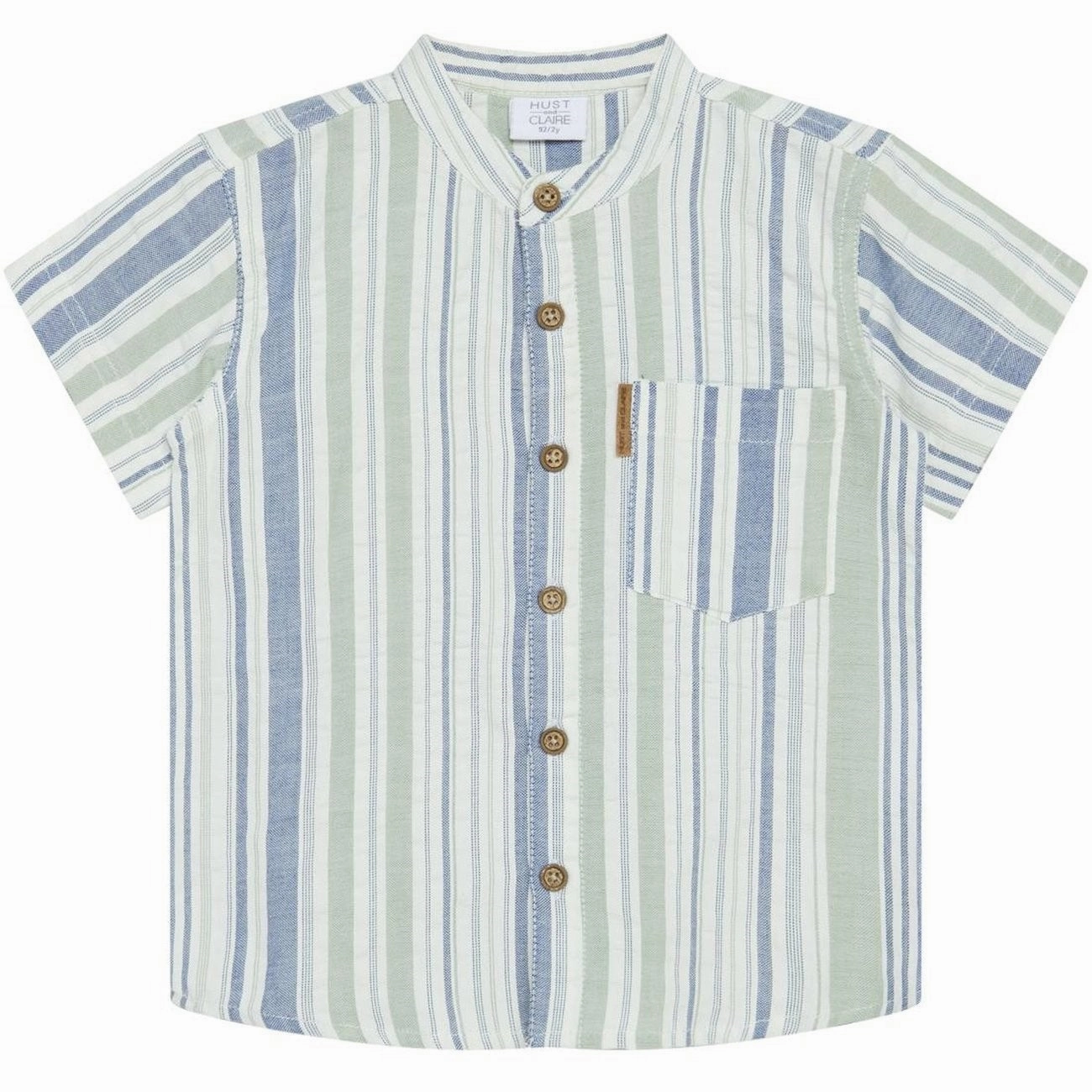 Hust & Claire Mini Jade Green Reik Shirt Embellished Neckline