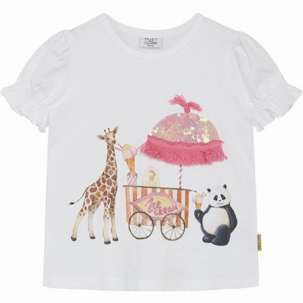 Hust & Claire Mini White Ayla T-shirt Micro Perforated Fabric Smooth Seam Technology