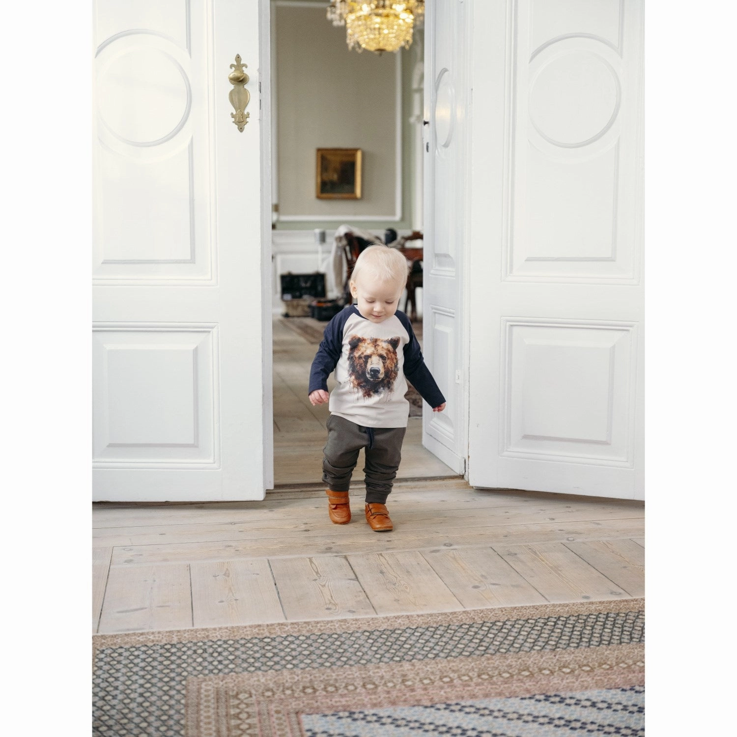 Ribbed Trim Layering Piece Hust & Claire Navy Anton Blouse