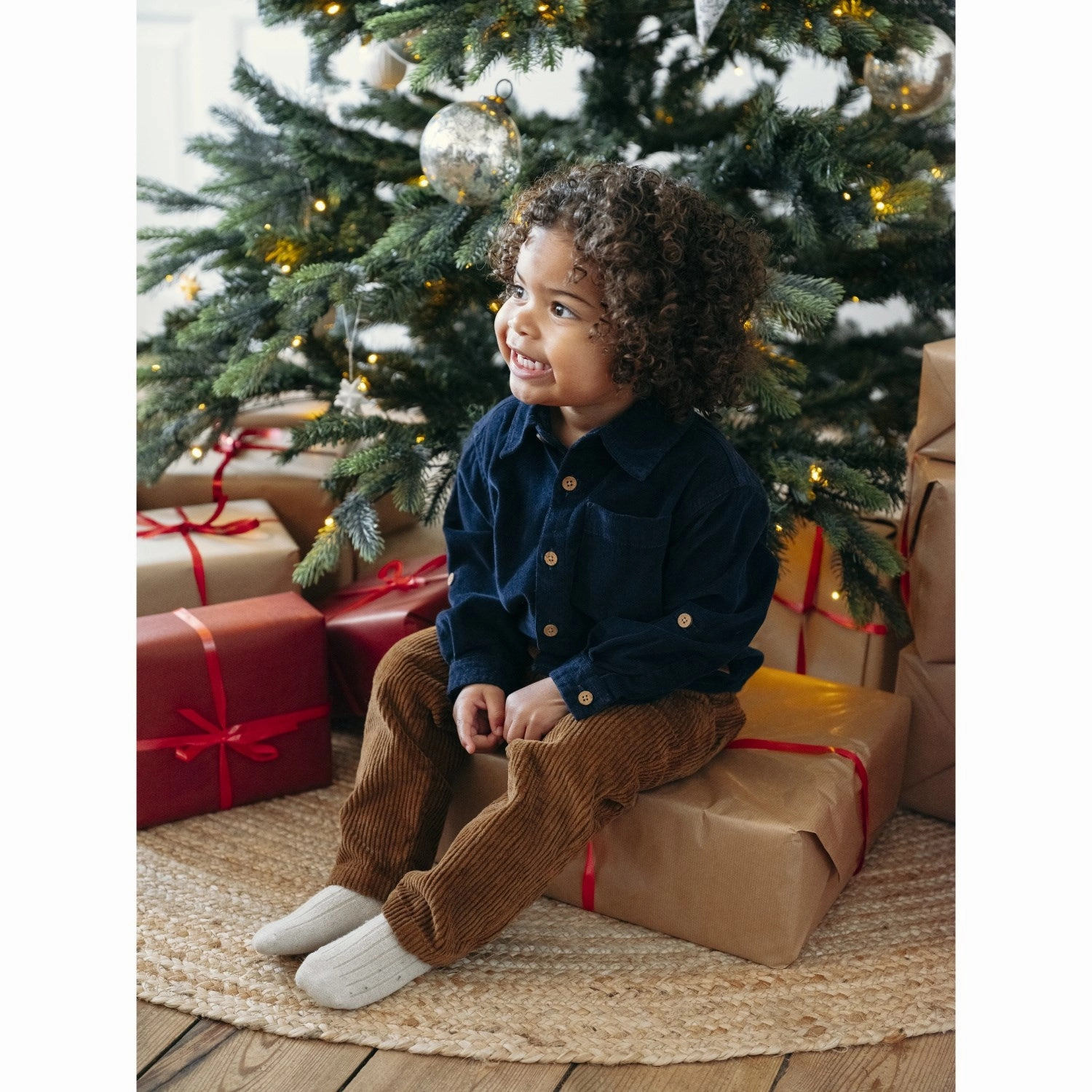 Hust & Claire Navy Ravn Shirt Embellished Neckline