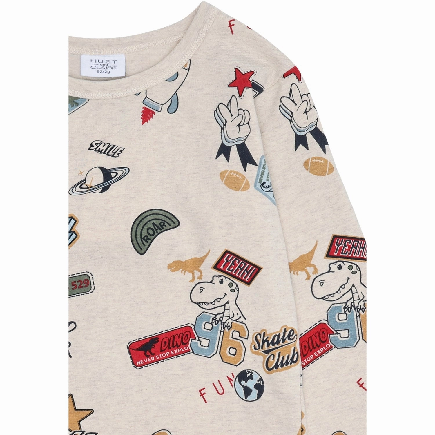 Hust & Claire Wheat Melange Anton Badges Stretch Fabric