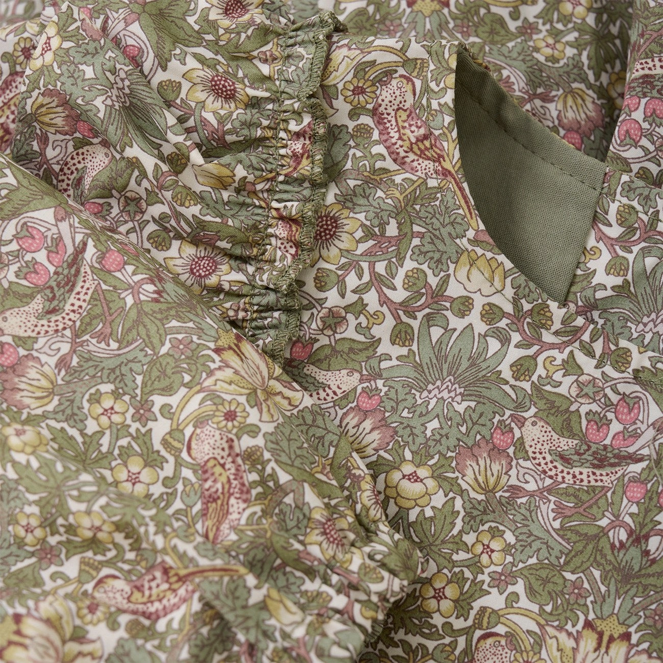 Huttelihut Deep Lichen Green Dress In Liberty Fabric hypoallergenic cut out