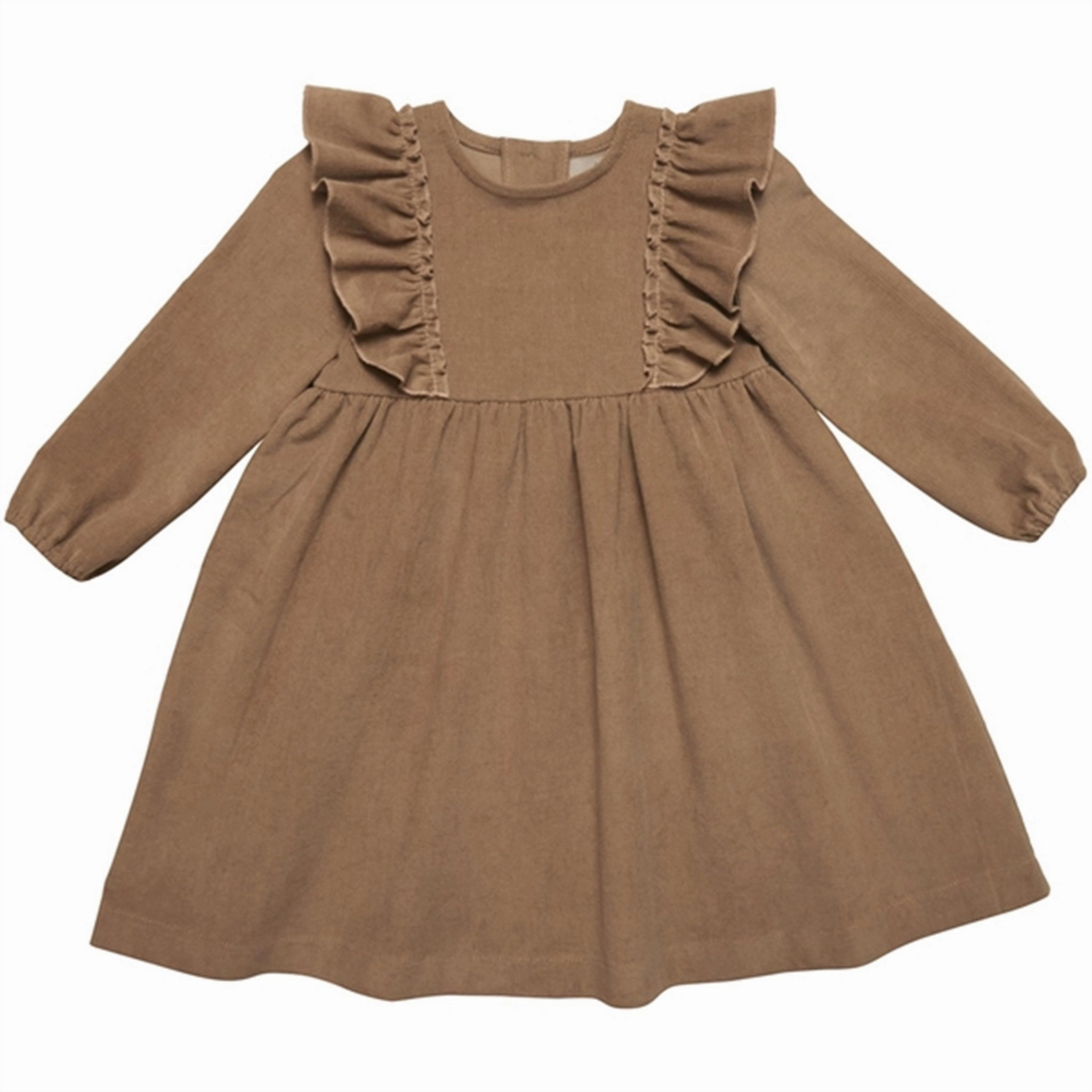 Huttelihut Dress LS Corderoy Sophia Camel wrap waist