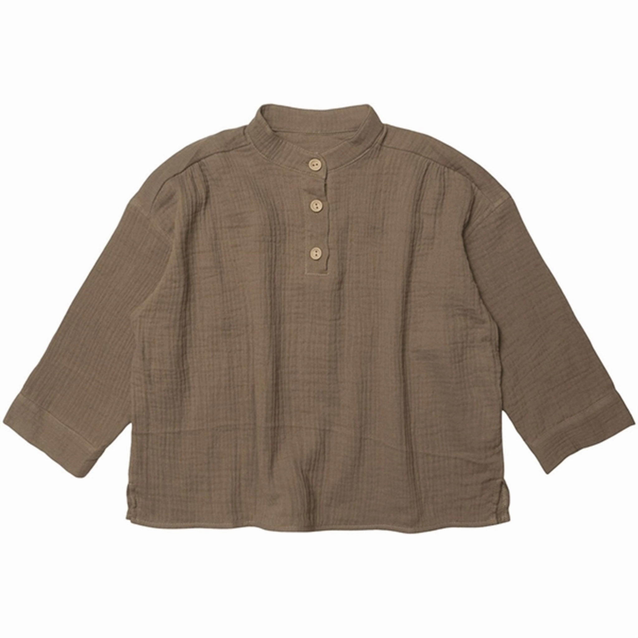 Huttelihut Elis Shirt Muslin Nougat Layered Hemline Fitted Design