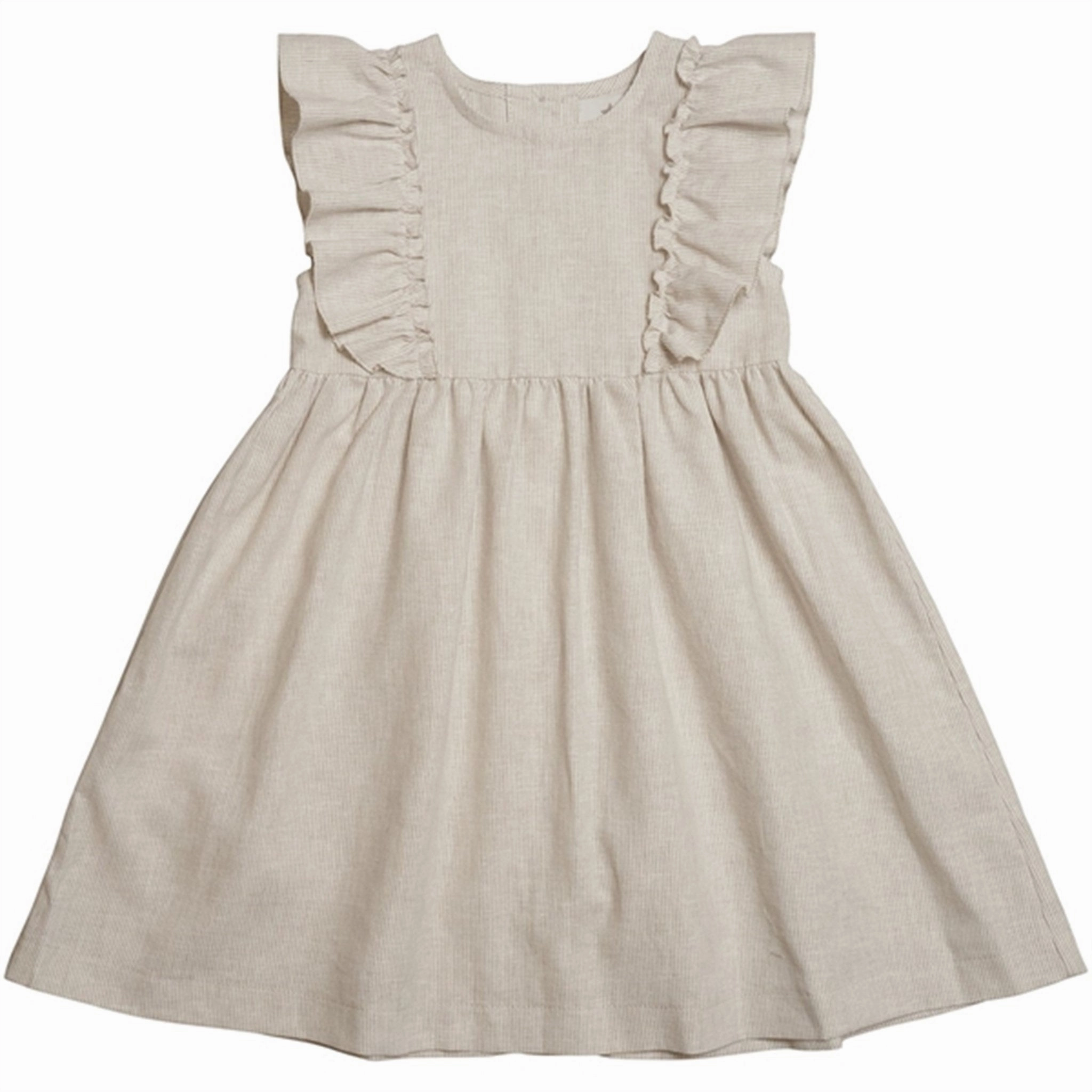 Huttelihut Isabell Dress Mini Stripes Camel Relaxed Line Relaxed and Effortless