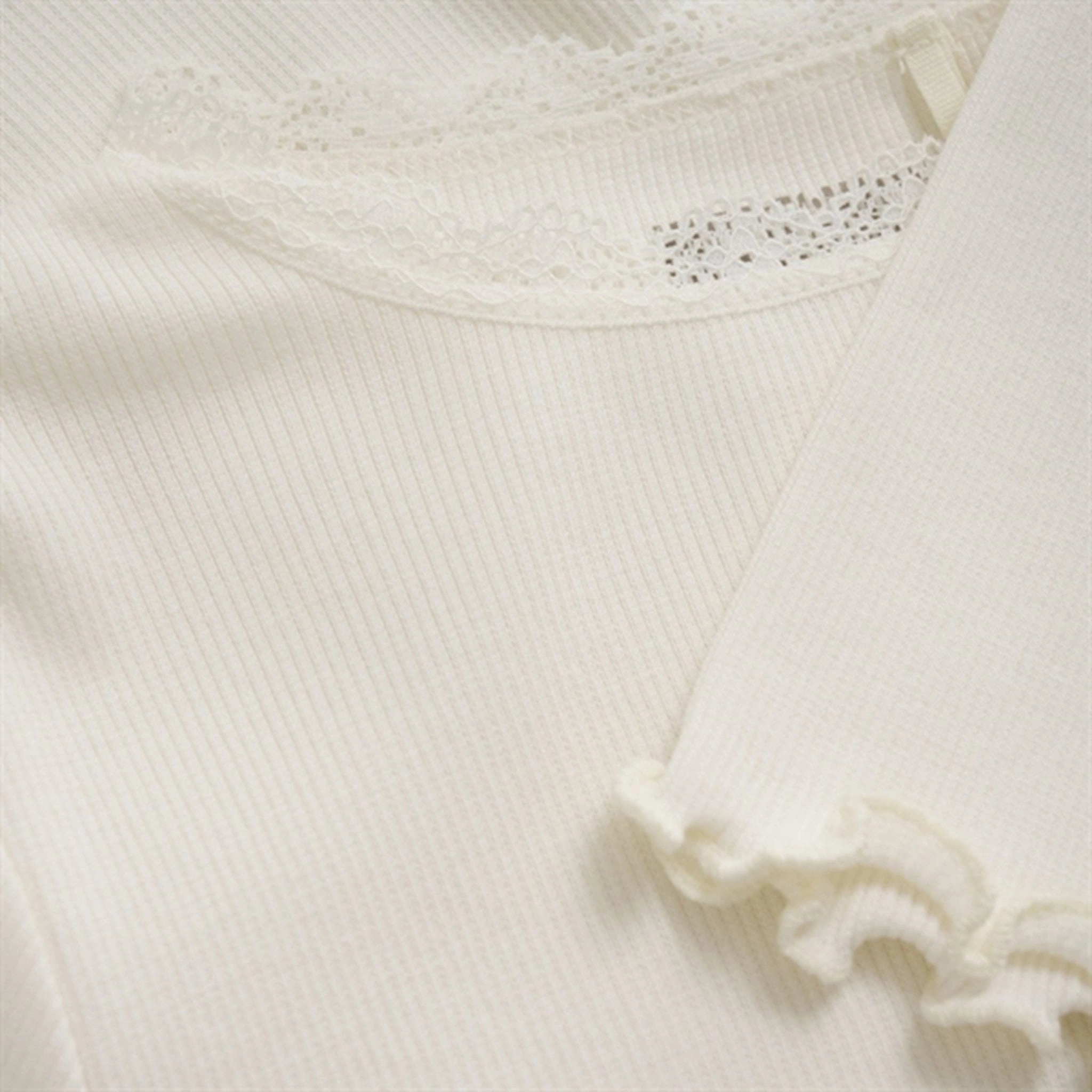 Huttelihut Rib Eggnog Blouse Flexible Movement Reinforced Collar