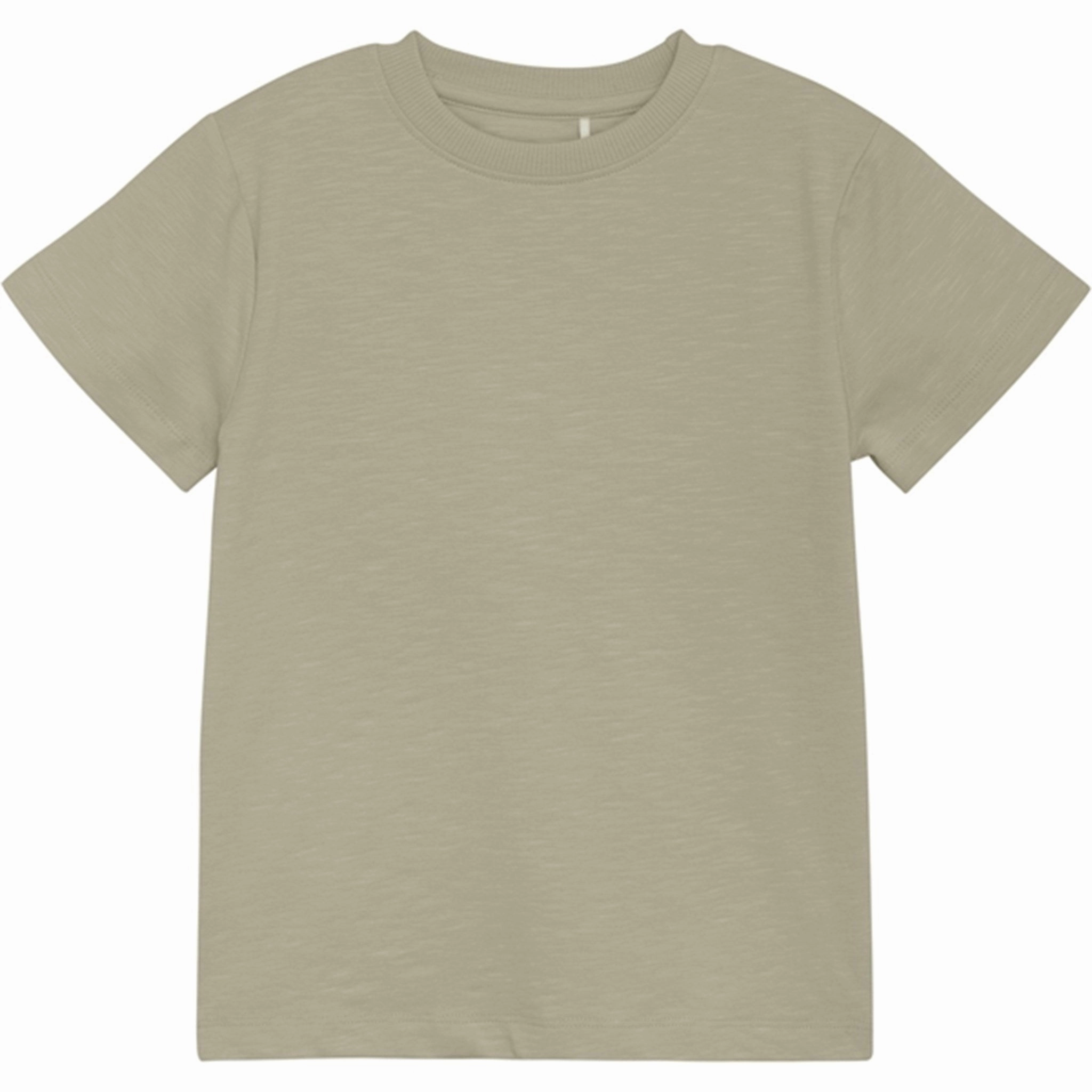 Relaxed fit style Scoop neck femininity Huttelihut Solid Silver Sage T-Shirt