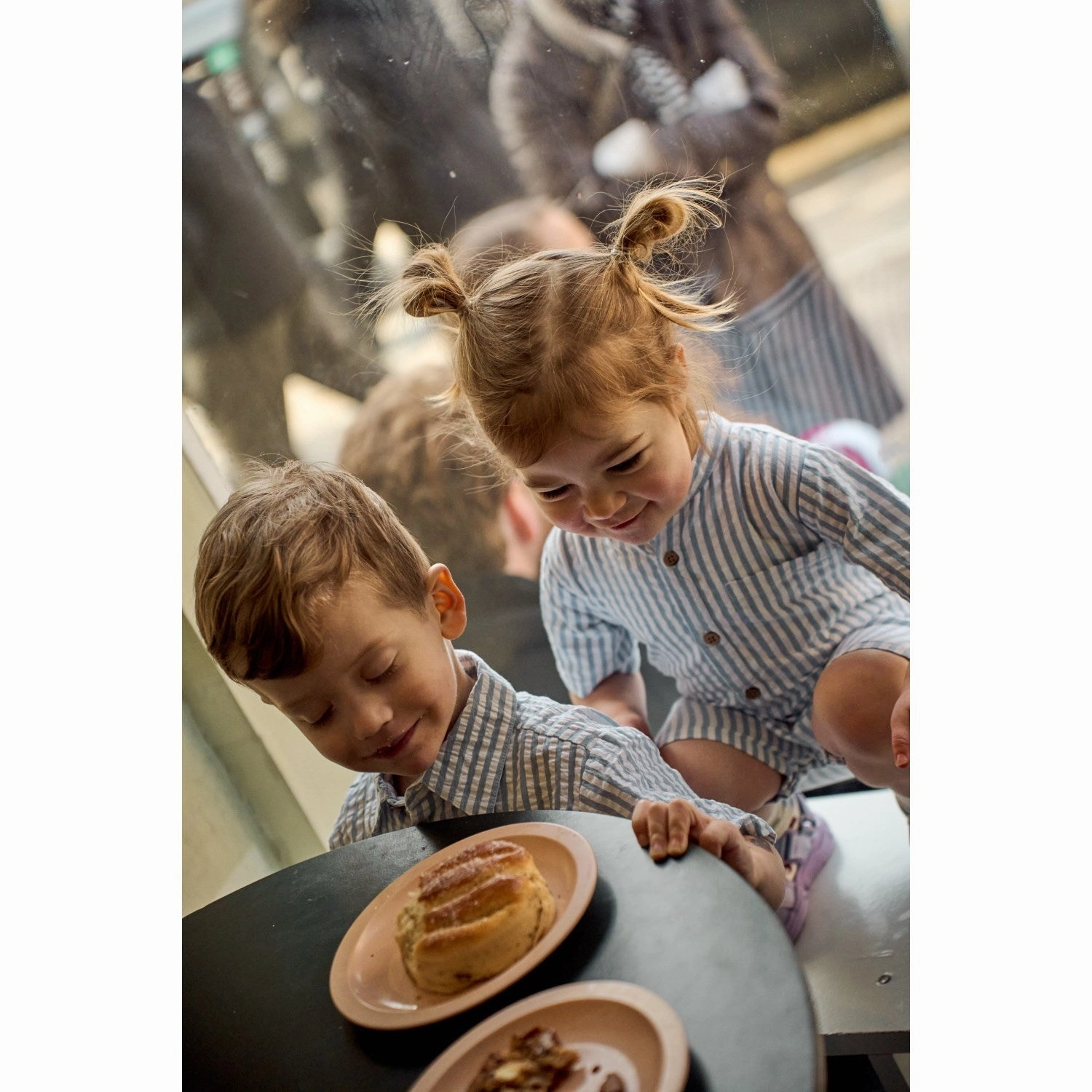 THE NEW Siblings X Luksusbaby Blue Fog Striped Ojo Shirt Seamless Sides