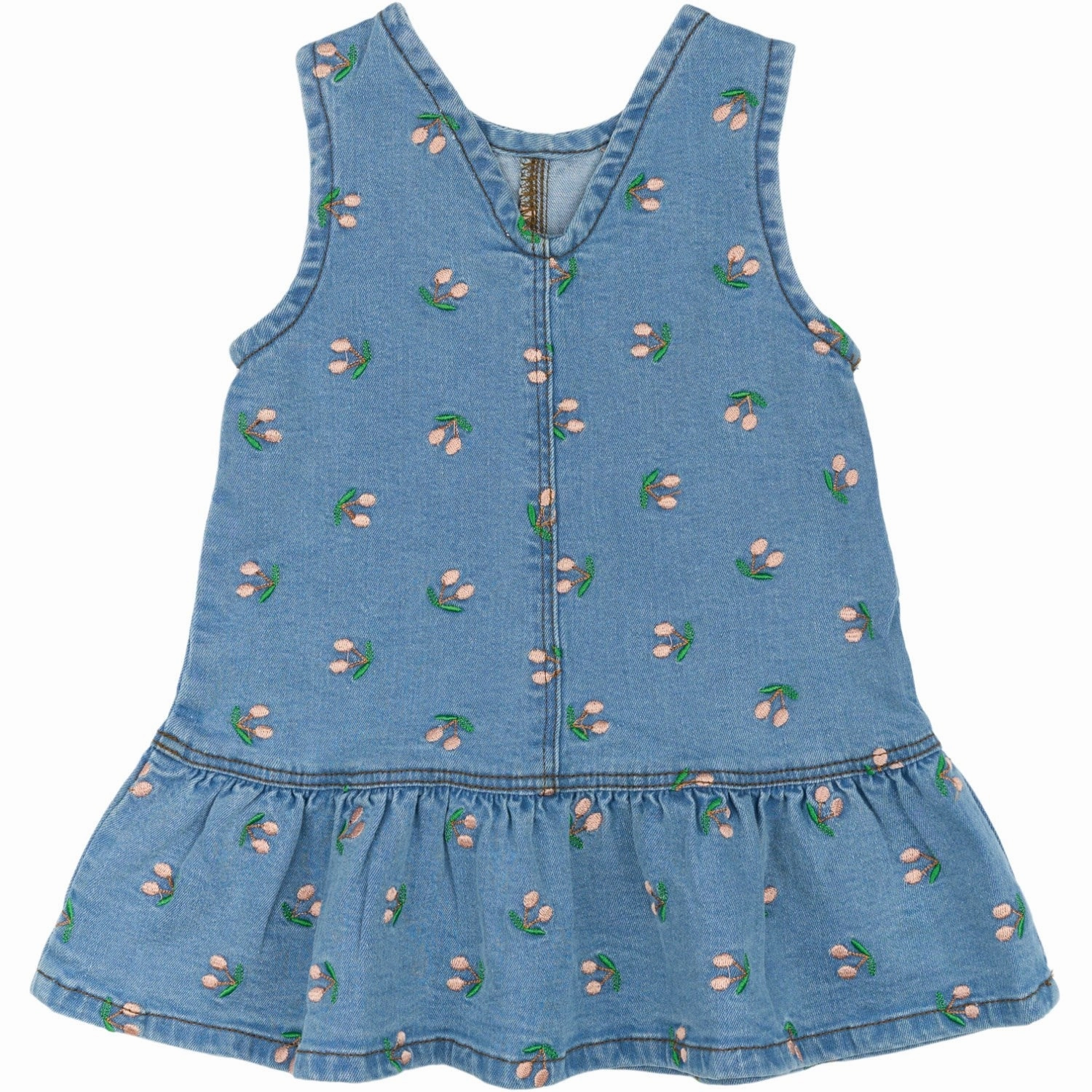 Scoop-Neck Elegant formal piece THE NEW Siblings Light Blue Denim Embroidery Ovia Denim Dress