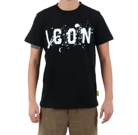 Icon maglietta manica corta da uomo con logo schizzato ICUS2S5T017 nero Casual Fit Reinforced Hemline