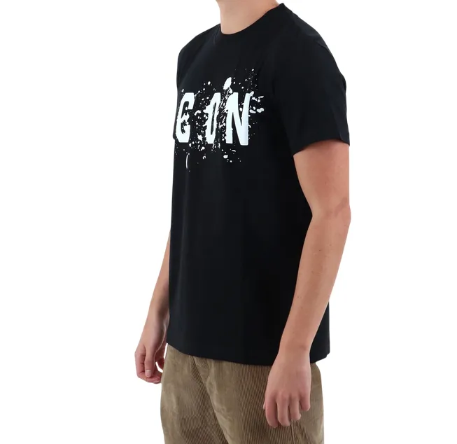 Icon maglietta manica corta da uomo con logo schizzato ICUS2S5T017 nero Versatile Comfort Wear