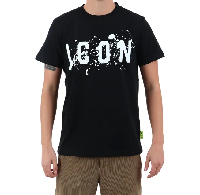 Breathable Fit Wear Icon maglietta manica corta da uomo con logo schizzato ICUS2S5T017 nero
