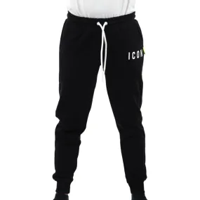 Icon pantalone sportivo da uomo Jogger con logo piccolo ICUS2S5P006 nero Elastic waist