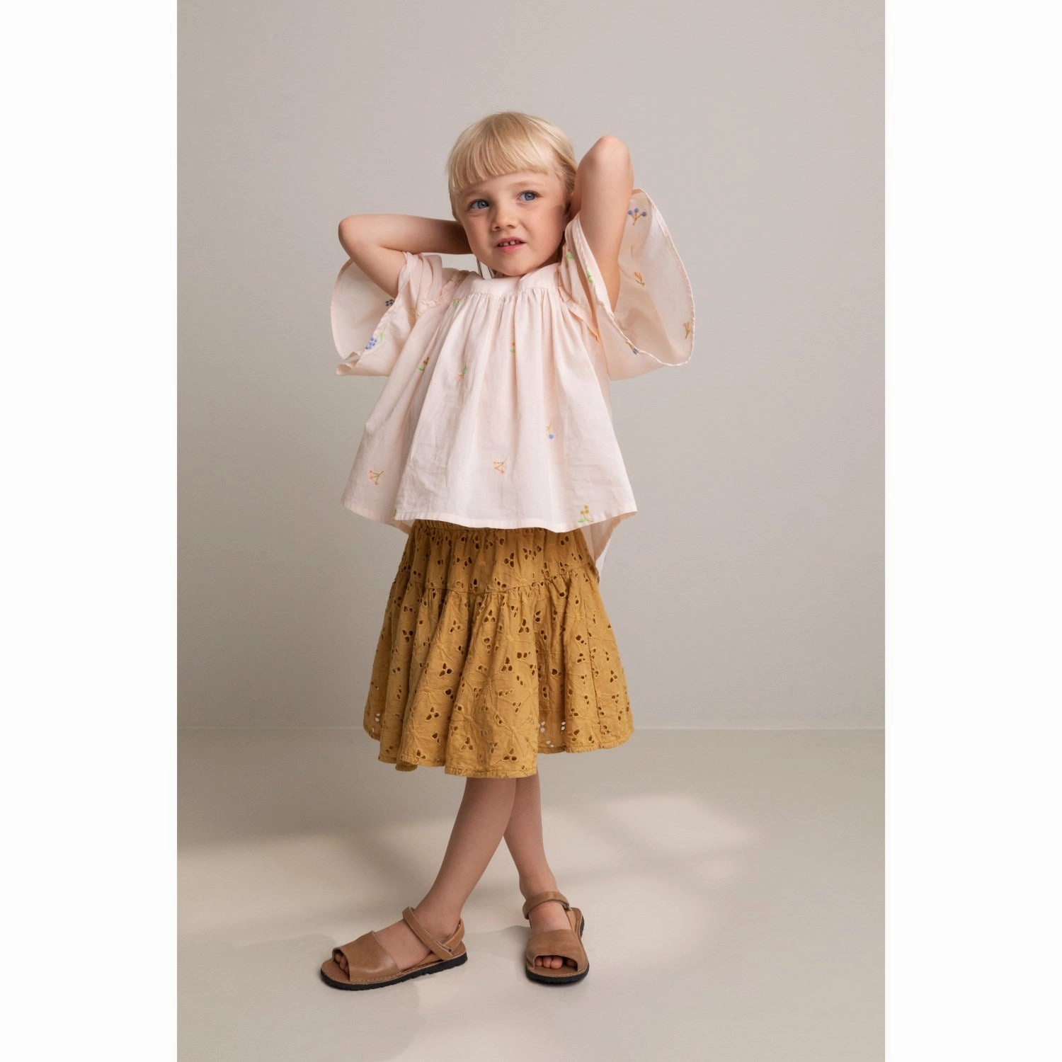 Chic Style Breathable mesh panel MarMar Cotton Embroidery Spring Embroidery Takaia T-shirt