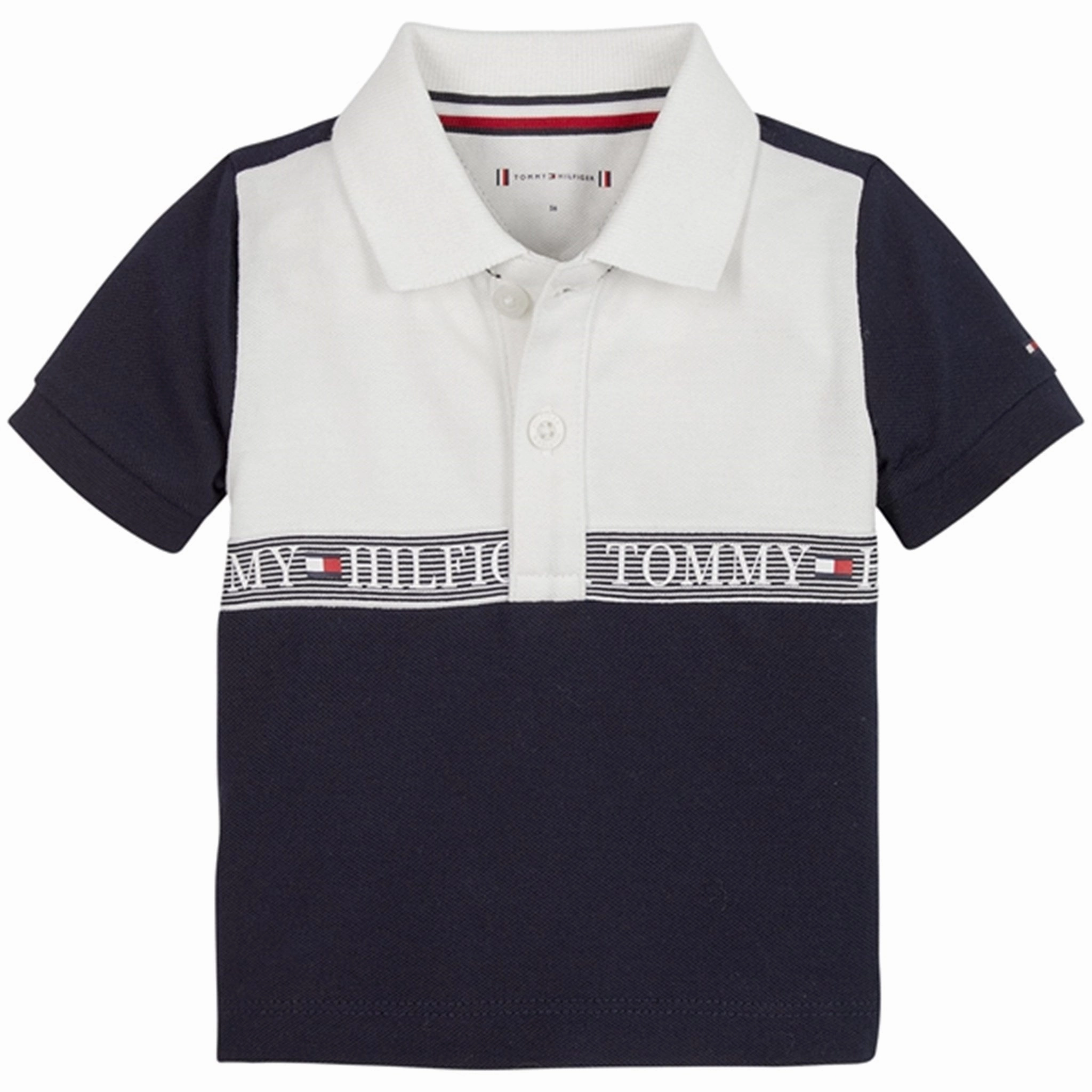 Breathable mesh lining Interlock Cotton Tommy Hilfiger Baby Tape Polo T-shirt Desert Sky