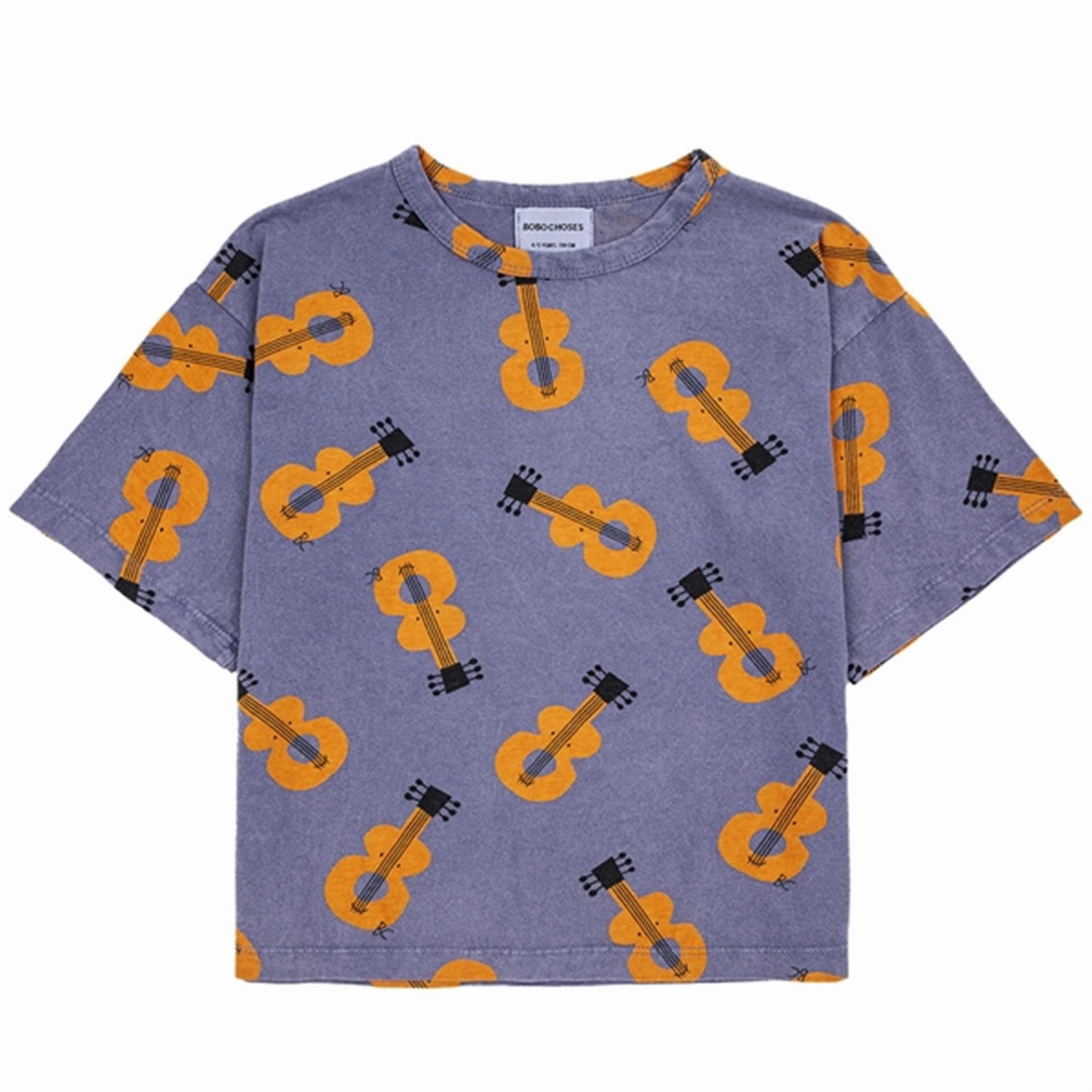 Bobo Choses Acoustic Guitar All Over T-Shirt Prussian Blue Durable Style Perfect for Travel