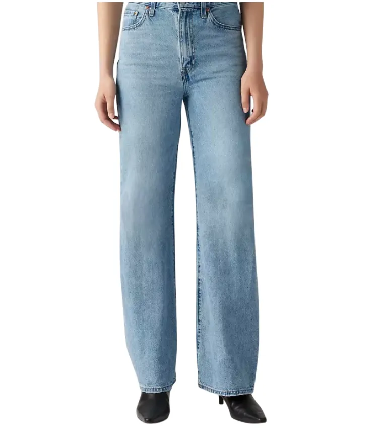 Functional Fit NonSlipInnerGrip Levi's pantalone da donna in Jeans Ribcage a gamba ampia A60810002 blu chiaro