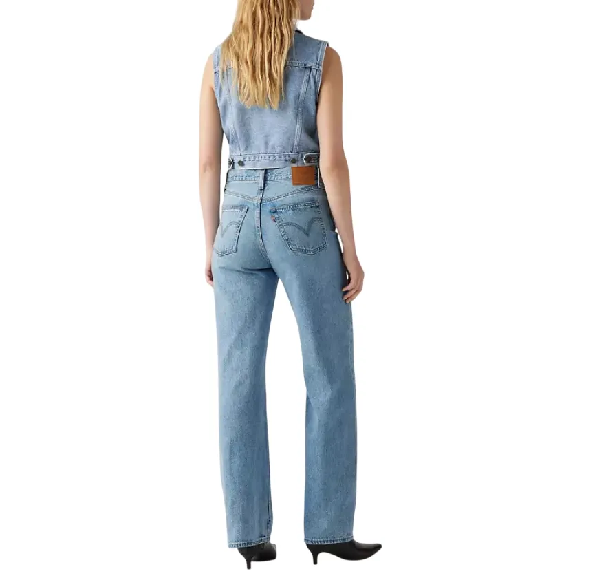 Professional Wear Levi's pantalone da donna in Jeans Ribcage a gamba ampia A60810002 blu chiaro