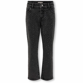 Kids ONLY Washed Black Emily Rhinsten Denim Jeans Routine Wear Loose Spring Mood