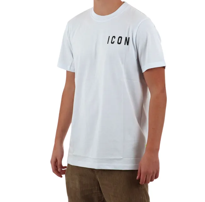 Seasonal Look Icon maglietta manica corta da uomo con logo lato cuore ICUS2S5T022 bianco