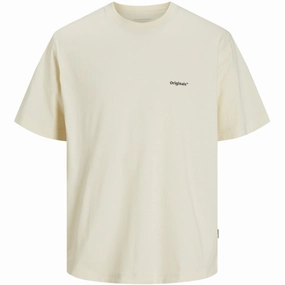 Jack & Jones Junior Antique White Grapes Aros Easter Sketch T-Shirt Crew Neck cyber monday SoftenedTexturedWeave
