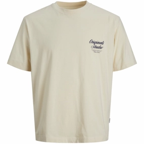 Layered Wear Casual Vibe Wear Jack & Jones Junior Antique White Jornorrebro Typo Tee Ss Crew Neck Sn Jnr