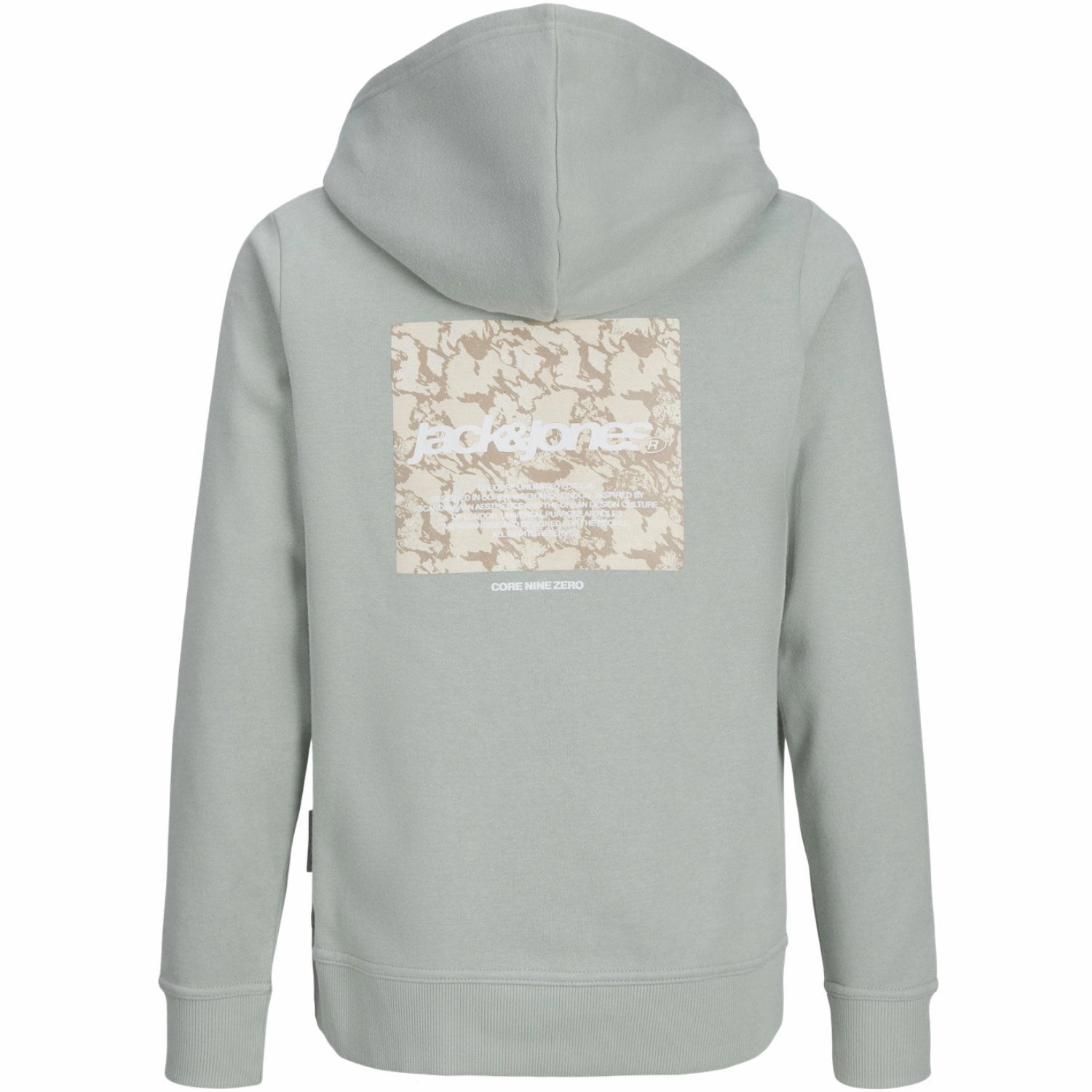Jack & Jones Junior Aqua Gray Tarmac Camo Back Print Hoodie university look
