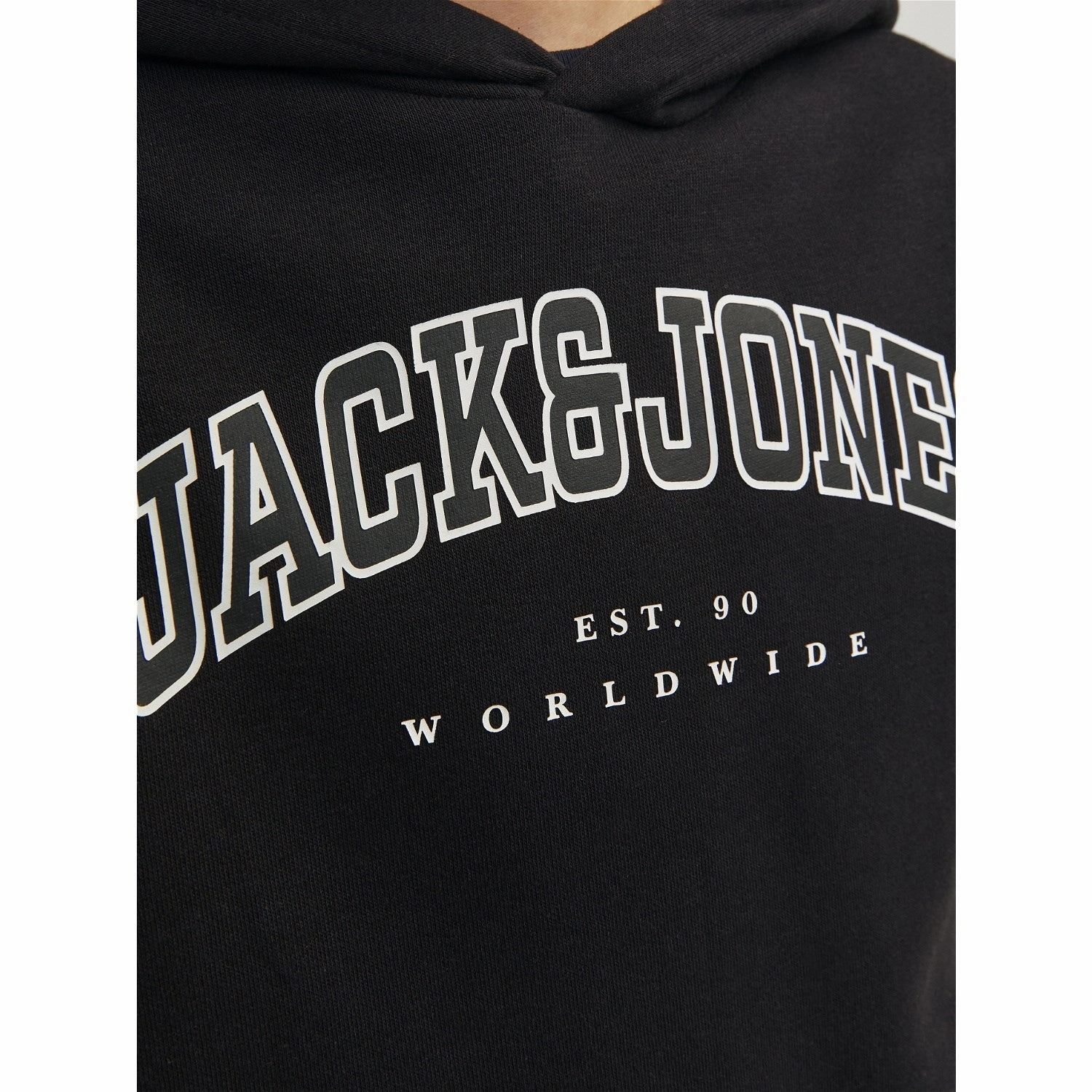 Jack & Jones Junior Black caleb Varsity Sweat Hoodie Noos Tailored Fit